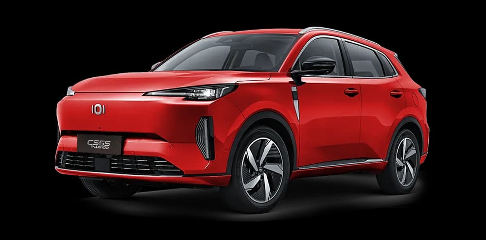 A red Changan CS55.